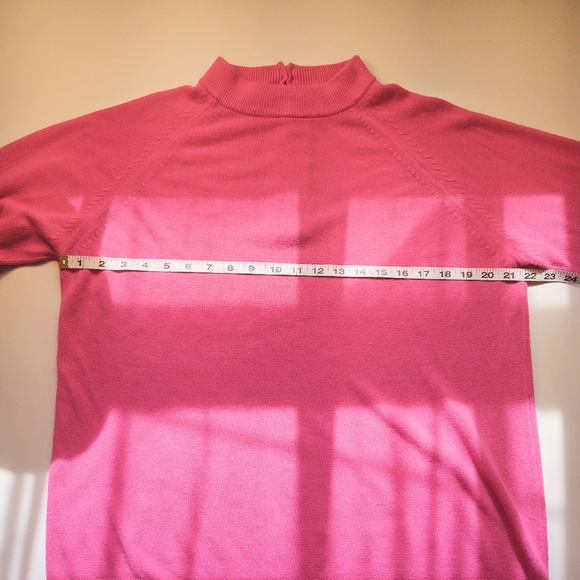 STEPHANIE ROGERS PLUS Bright Pink Mock Turtleneck Acrylic Sweater Size 1X - Picture 8 of 12